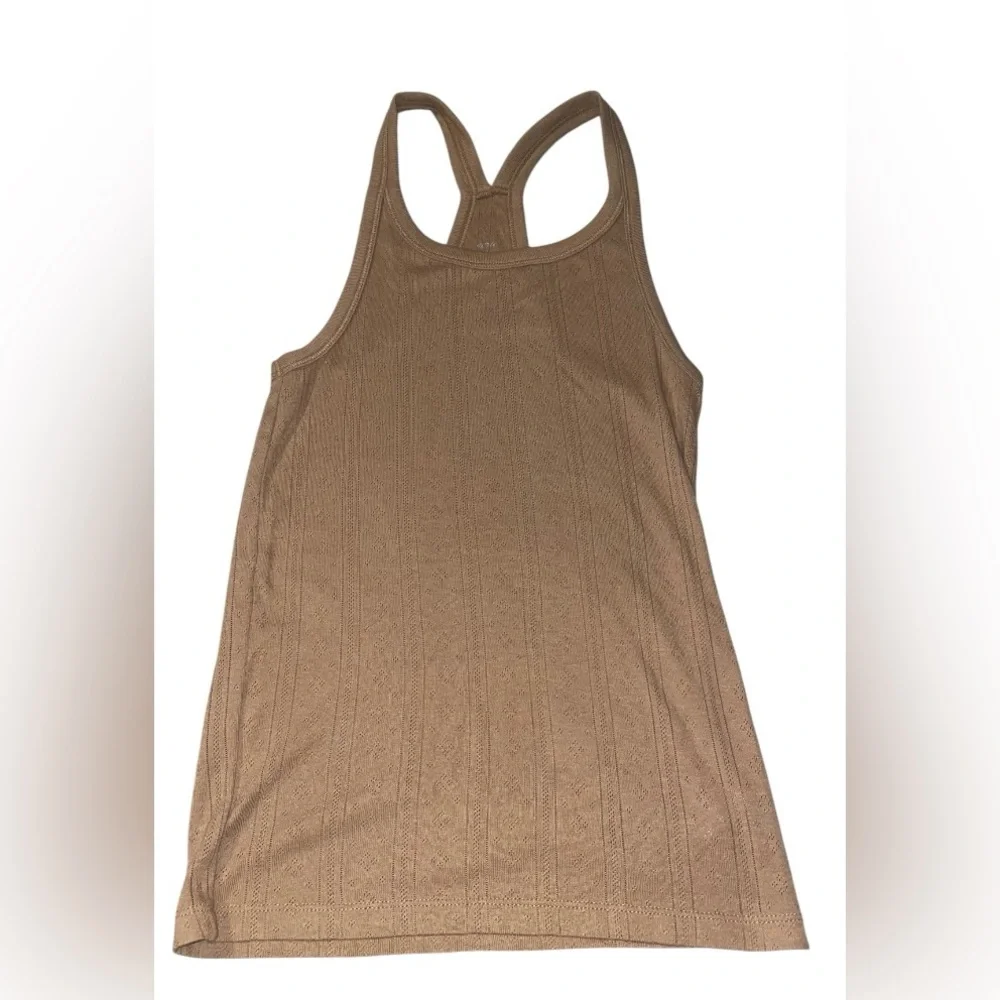 AERIE American Eagle Tan Peek Hole Design Racer Back Soft Tank XS - Picture 1 of 4